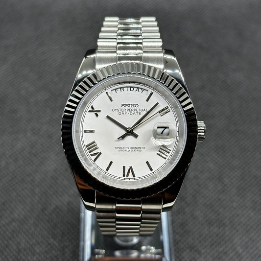 Seikodate Day-Date "White Roman"